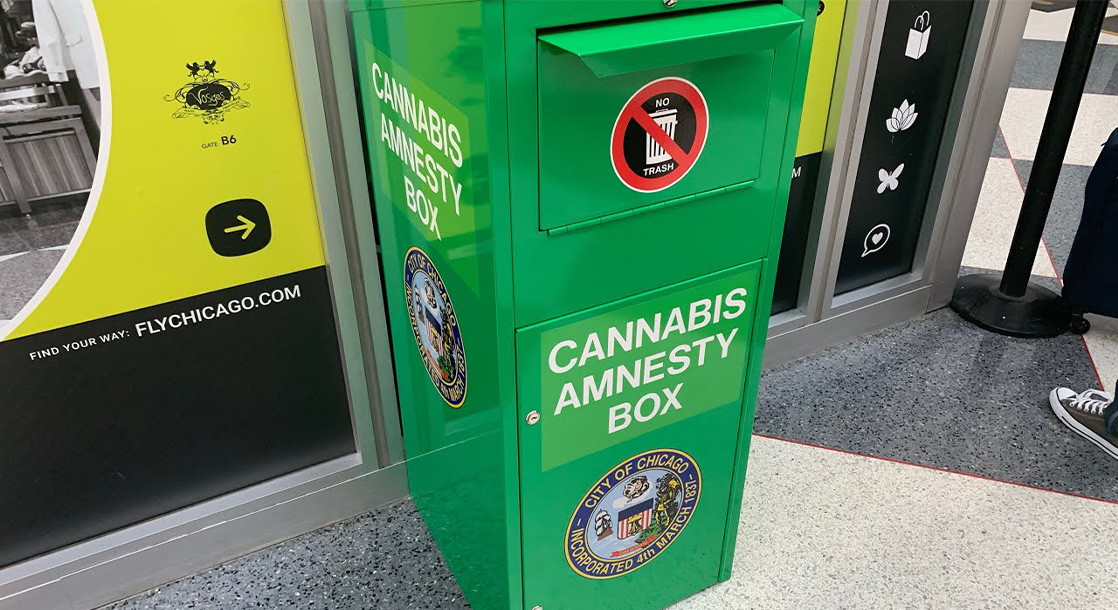 The Weed Amnesty Boxes At Chicago Airports Received A Green Makeover 2307