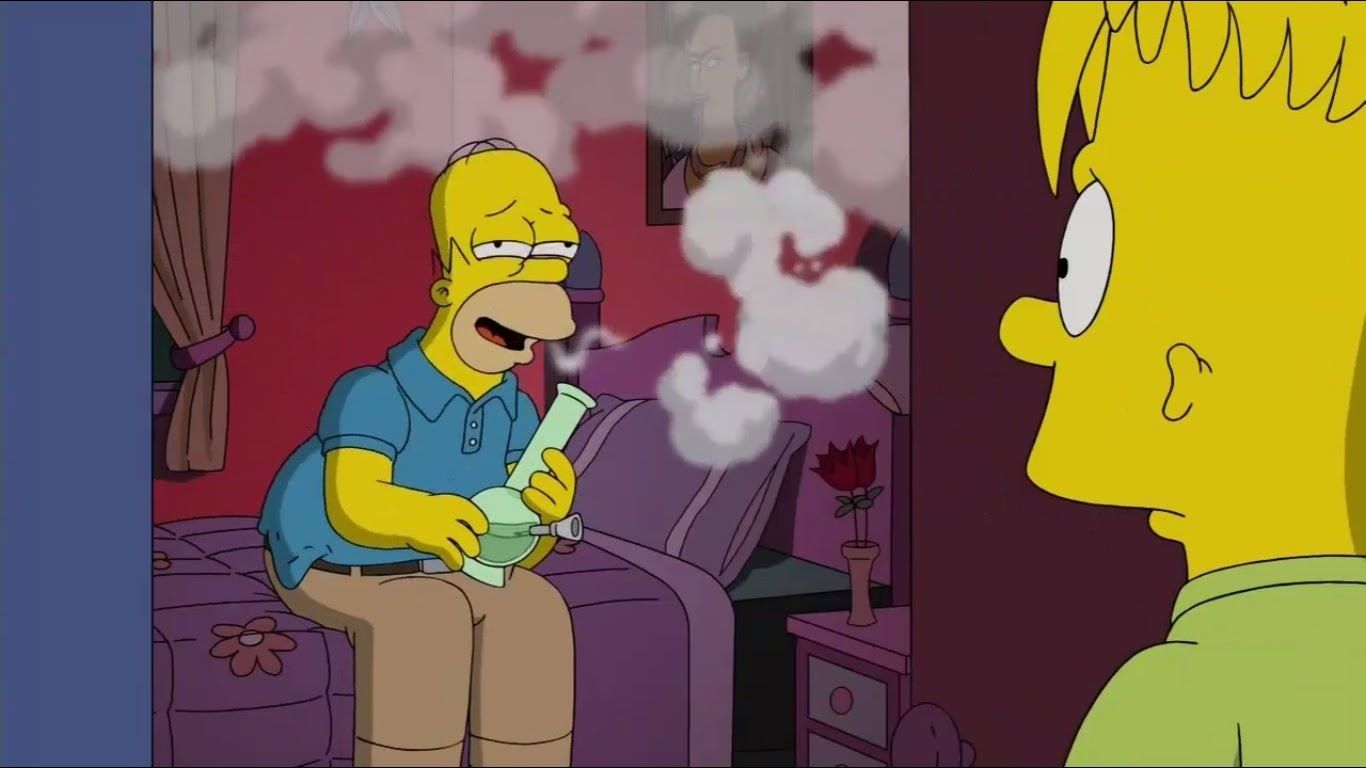 The Simpsons Smoking Weed